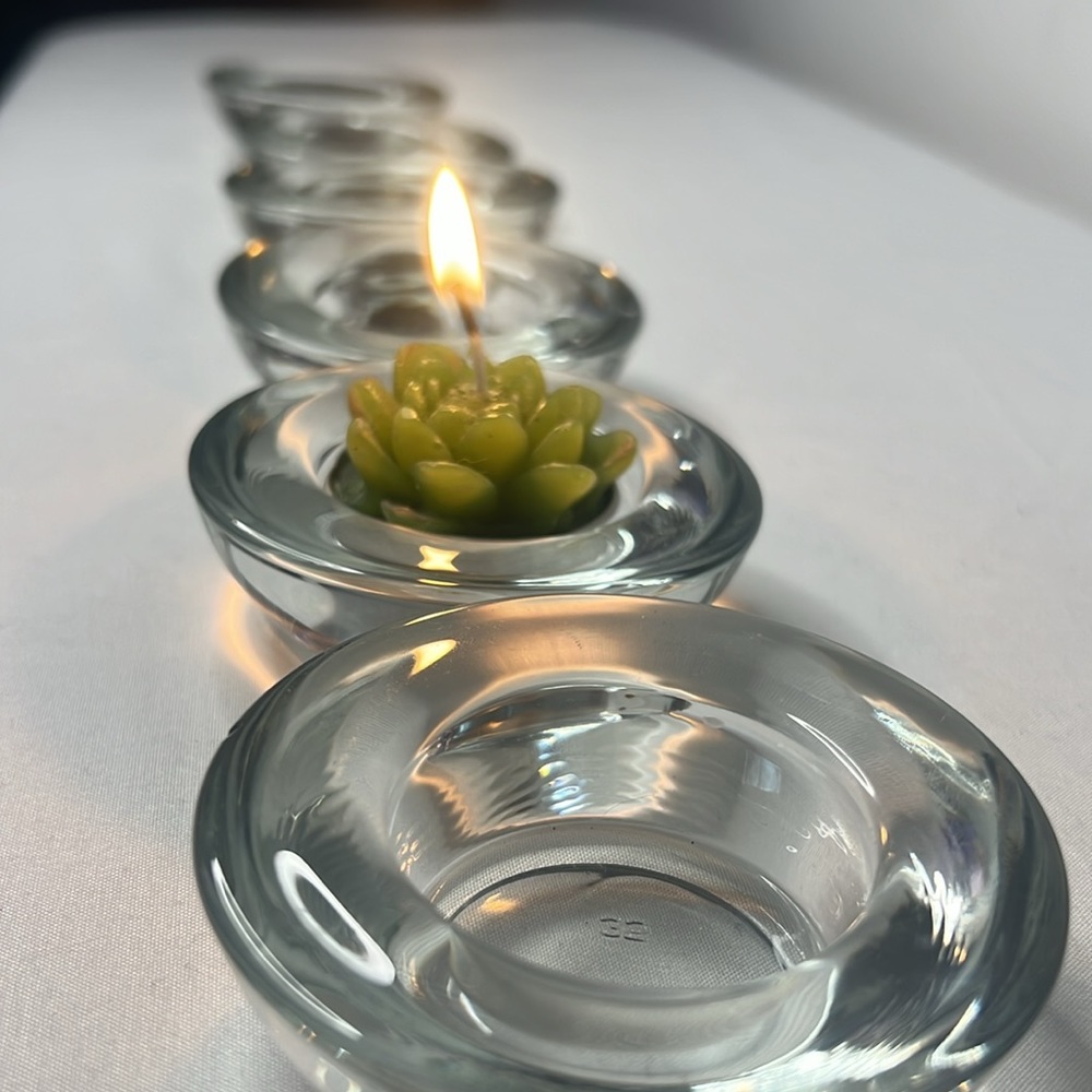 Clear Crystal Votive Candle Holders | Set 6 pc |